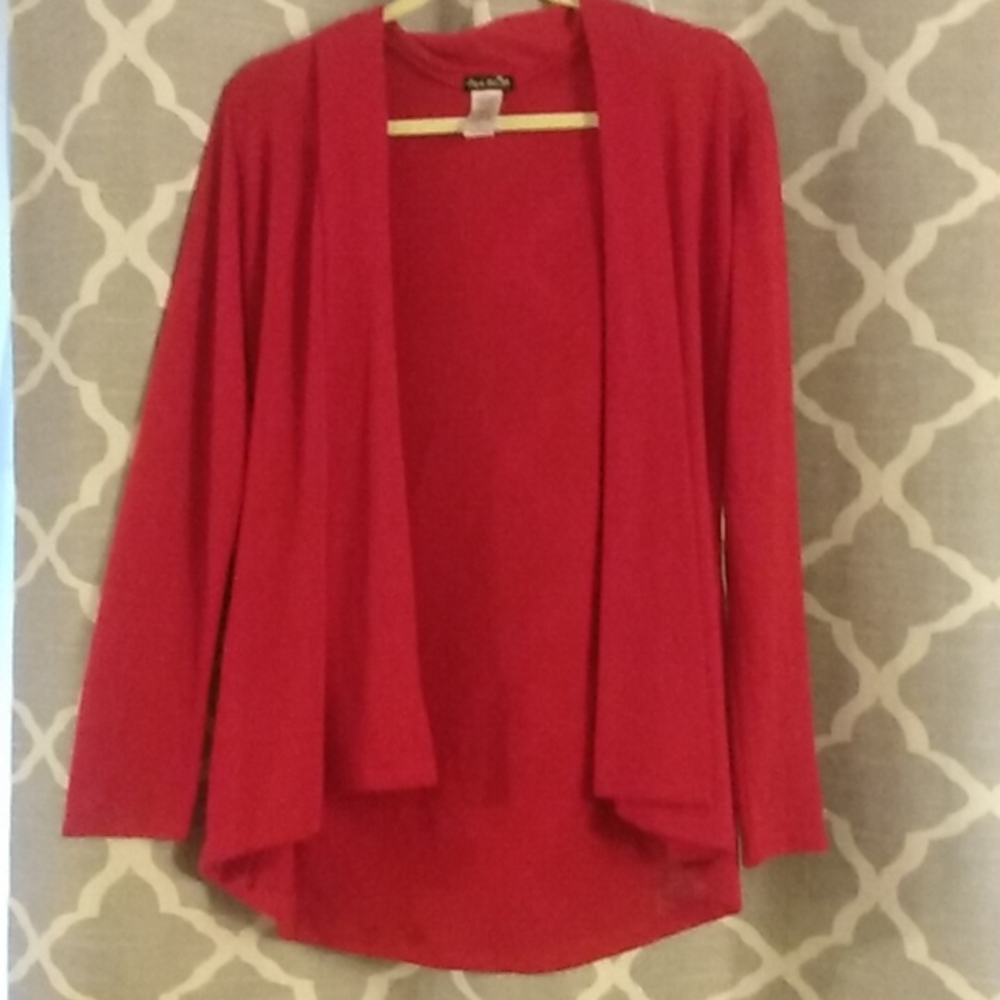 Red open sweater